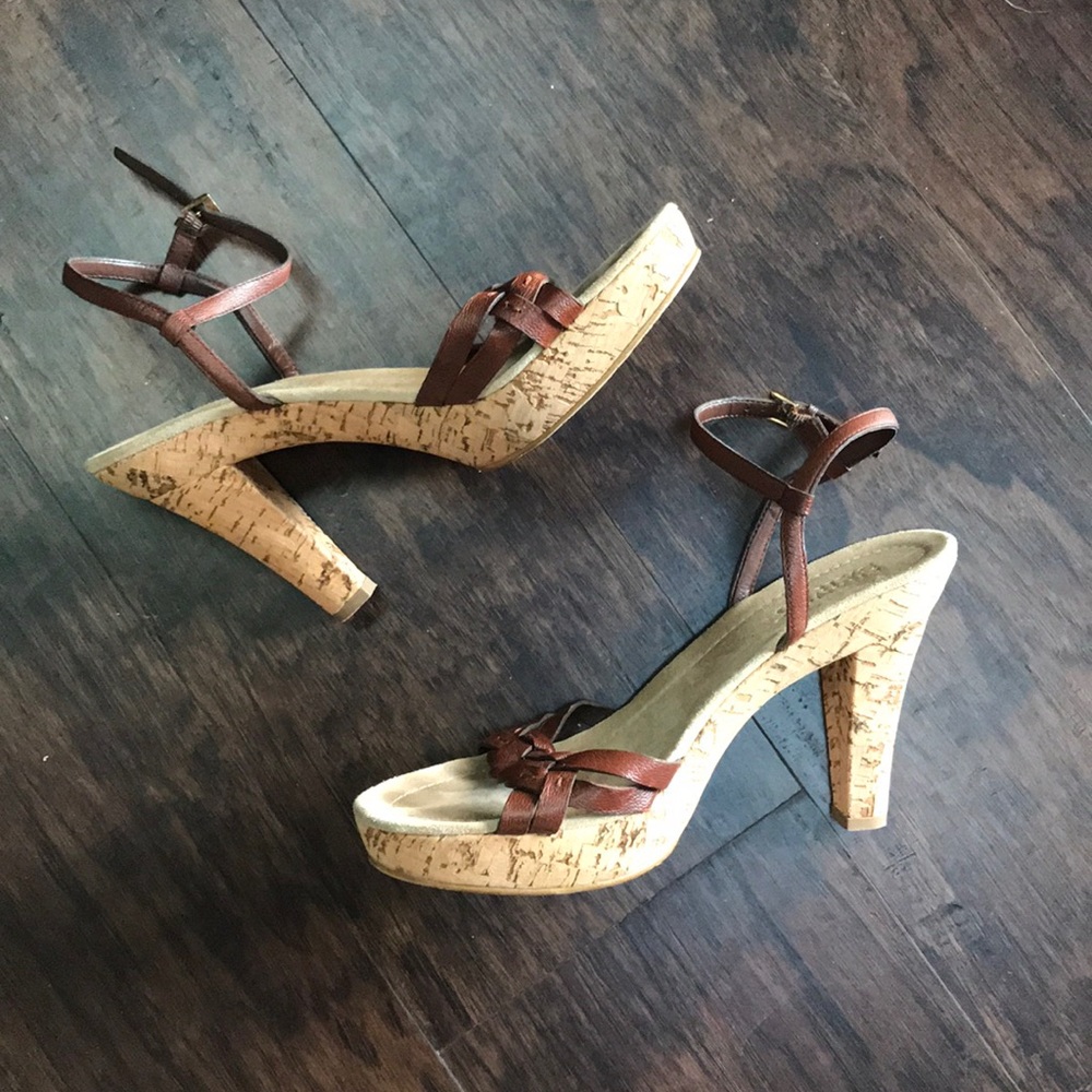 Franco Sarto Brown Leather Heels